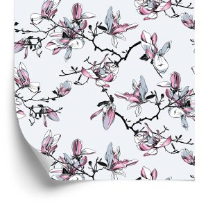 Papier Peint Fleurs De Magnolia Aquarelle – Image 2
