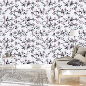 Papier Peint Fleurs De Magnolia Aquarelle – Image 3