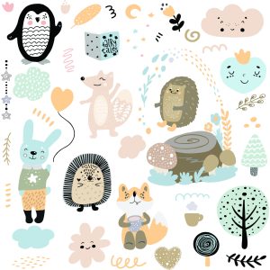 Papier Peint Arbre, Nature, Pour, Children., Scandinave, Style – Image 1