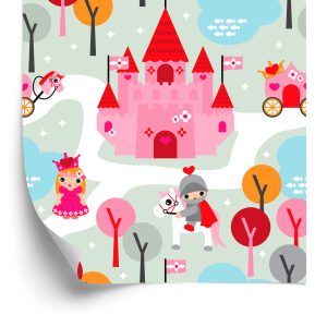 Papier Peint Pour Les Enfants. Princesse. Chevaliers. Château. Chevaux – Image 2