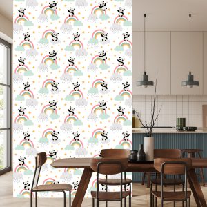 Papier Peint Pandas Avec Un Arc-En-Ciel – Image 4