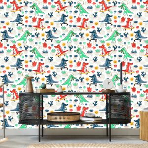 Papier Peint Pour Enfants Crocodiles Fleurs Skateboards – Image 5