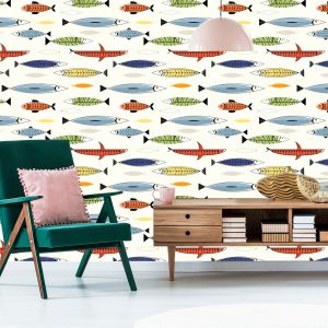 Papier Peint Poisson Dans Une Chambre D'enfant De Style Scandinave – Image 6