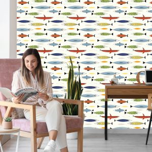 Papier Peint Poisson Dans Une Chambre D'enfant De Style Scandinave – Image 7
