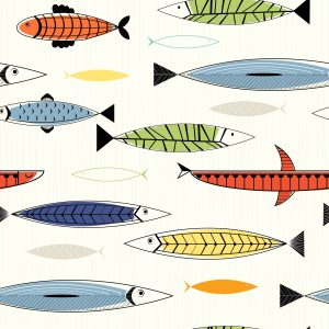 Papier Peint Poisson Dans Une Chambre D'enfant De Style Scandinave – Image 1