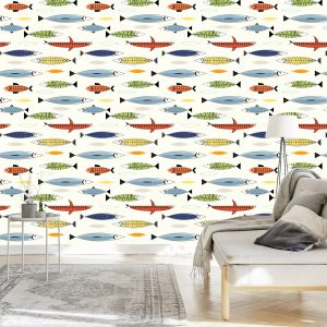 Papier Peint Poisson Dans Une Chambre D'enfant De Style Scandinave – Image 3