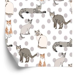 Papier Peint Chats Sur Le Fond Des Points – Image 2