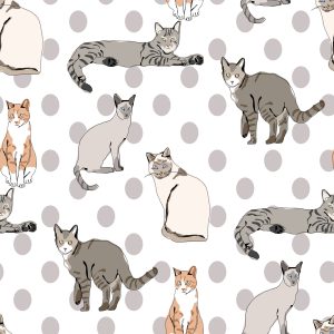 Papier Peint Chats Sur Le Fond Des Points – Image 1