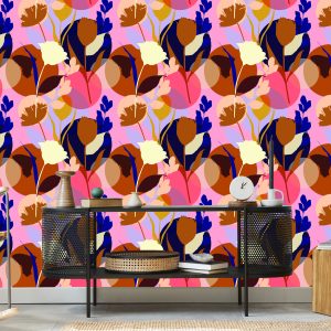 Papier Peint Fleurs Colorées À La Mode – Image 5