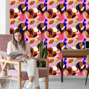 Papier Peint Fleurs Colorées À La Mode – Image 7