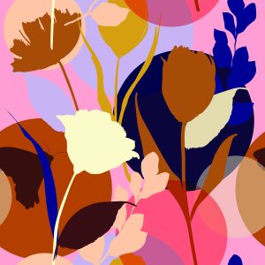 Papier Peint Fleurs Colorées À La Mode – Image 1