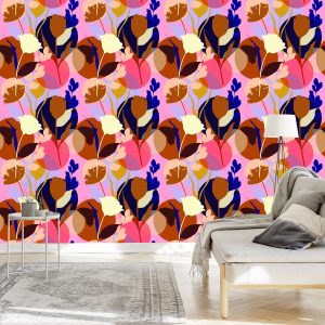 Papier Peint Fleurs Colorées À La Mode – Image 3