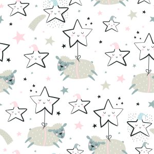 Papier Peint Moutons Parmi Les Étoiles – Image 1