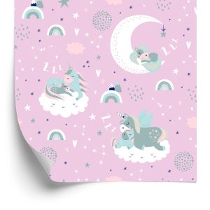 Papier Peint Pour Les Enfants - Licornes Endormies – Image 2