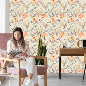 Papier Peint Hiboux En Fleurs – Image 7