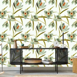 Papier Peint Fleurs De Crocus Vintage – Image 5