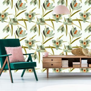 Papier Peint Fleurs De Crocus Vintage – Image 6