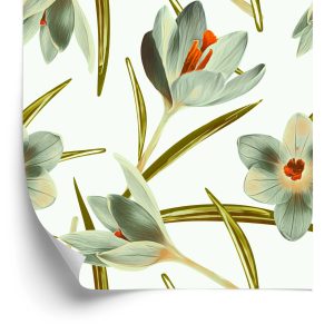 Papier Peint Fleurs De Crocus Vintage – Image 2