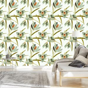 Papier Peint Fleurs De Crocus Vintage – Image 3