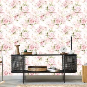 Papier Peint Pour Chambre Pastel Pivoines Fleurs Feuilles – Image 5
