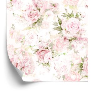 Papier Peint Pour Chambre Pastel Pivoines Fleurs Feuilles – Image 2