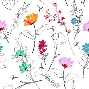 Papier Peint Fleurs Comme Peintes – Image 1