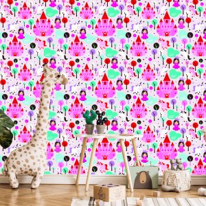 Papier Peint Château De Conte De Fées Pour Enfants Princess Horses – Image 5