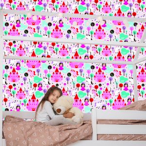 Papier Peint Château De Conte De Fées Pour Enfants Princess Horses – Image 7