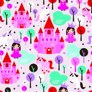 Papier Peint Château De Conte De Fées Pour Enfants Princess Horses – Image 1