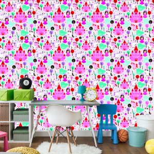 Papier Peint Château De Conte De Fées Pour Enfants Princess Horses – Image 4