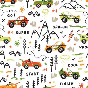 Papier Peint Dessus D'arbre De Voiture Coloré Pour Une Chambre De Bébé – Image 1