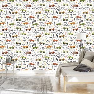 Papier Peint Dessus D'arbre De Voiture Coloré Pour Une Chambre De Bébé – Image 3