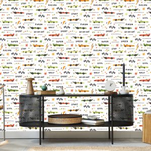 Papier Peint Voitures Voitures De Course Pour Chambre D'enfant – Image 5