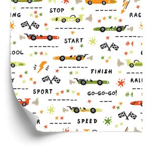 Papier Peint Voitures Voitures De Course Pour Chambre D'enfant – Image 2