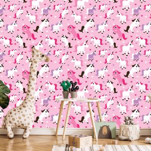 Papier Peint Pour La Chambre Des Filles Licornes Coeurs – Image 5