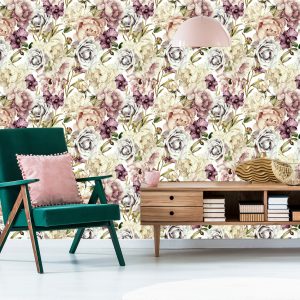 Papier Peint Fleurs Aux Couleurs Pastel – Image 6