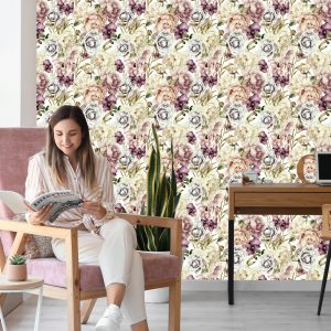 Papier Peint Fleurs Aux Couleurs Pastel – Image 7