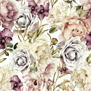 Papier Peint Fleurs Aux Couleurs Pastel – Image 1