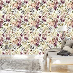 Papier Peint Fleurs Aux Couleurs Pastel – Image 3