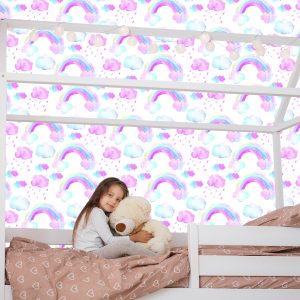 Papier Peint Pour Une Fille, Un Arc-En-Ciel De Nuages ​​Colorés – Image 7