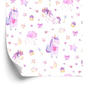 Papier Peint Pour Les Filles, Les Licornes, Les Arcs, Les Beignets – Image 2