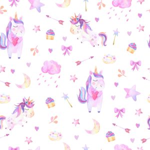 Papier Peint Pour Les Filles, Les Licornes, Les Arcs, Les Beignets – Image 1