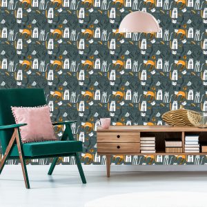 Papier Peint Chambre D'enfant Chats De Style Scandinave – Image 6