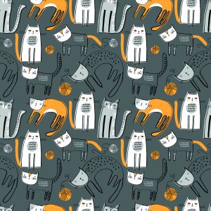 Papier Peint Chambre D'enfant Chats De Style Scandinave – Image 1