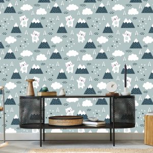 Papier Peint Ours En Peluche Parmi Les Nuages ​​Et Les Montagnes – Image 5