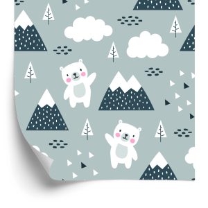 Papier Peint Ours En Peluche Parmi Les Nuages ​​Et Les Montagnes – Image 2