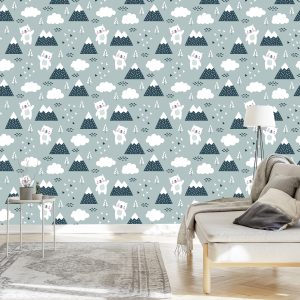 Papier Peint Ours En Peluche Parmi Les Nuages ​​Et Les Montagnes – Image 3