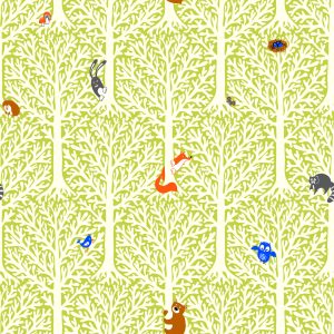 Papier Peint Animaux Colorés Dans Une Chambre D'enfant D'arbre – Image 1