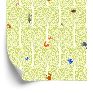 Papier Peint Animaux Colorés Dans Une Chambre D'enfant D'arbre – Image 2