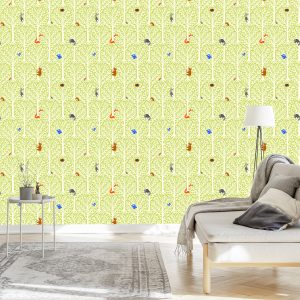 Papier Peint Animaux Colorés Dans Une Chambre D'enfant D'arbre – Image 3